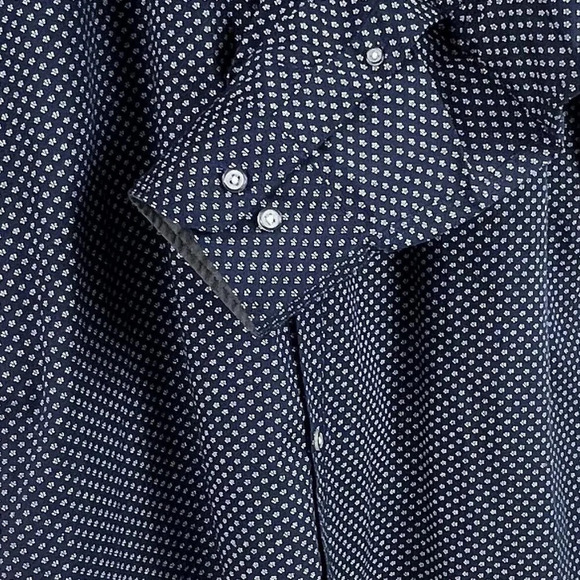 Beverly Hills Polo Club Button Up Shirt Men's XL Long Sleeve Blue Floral Cotton - Picture 5 of 7